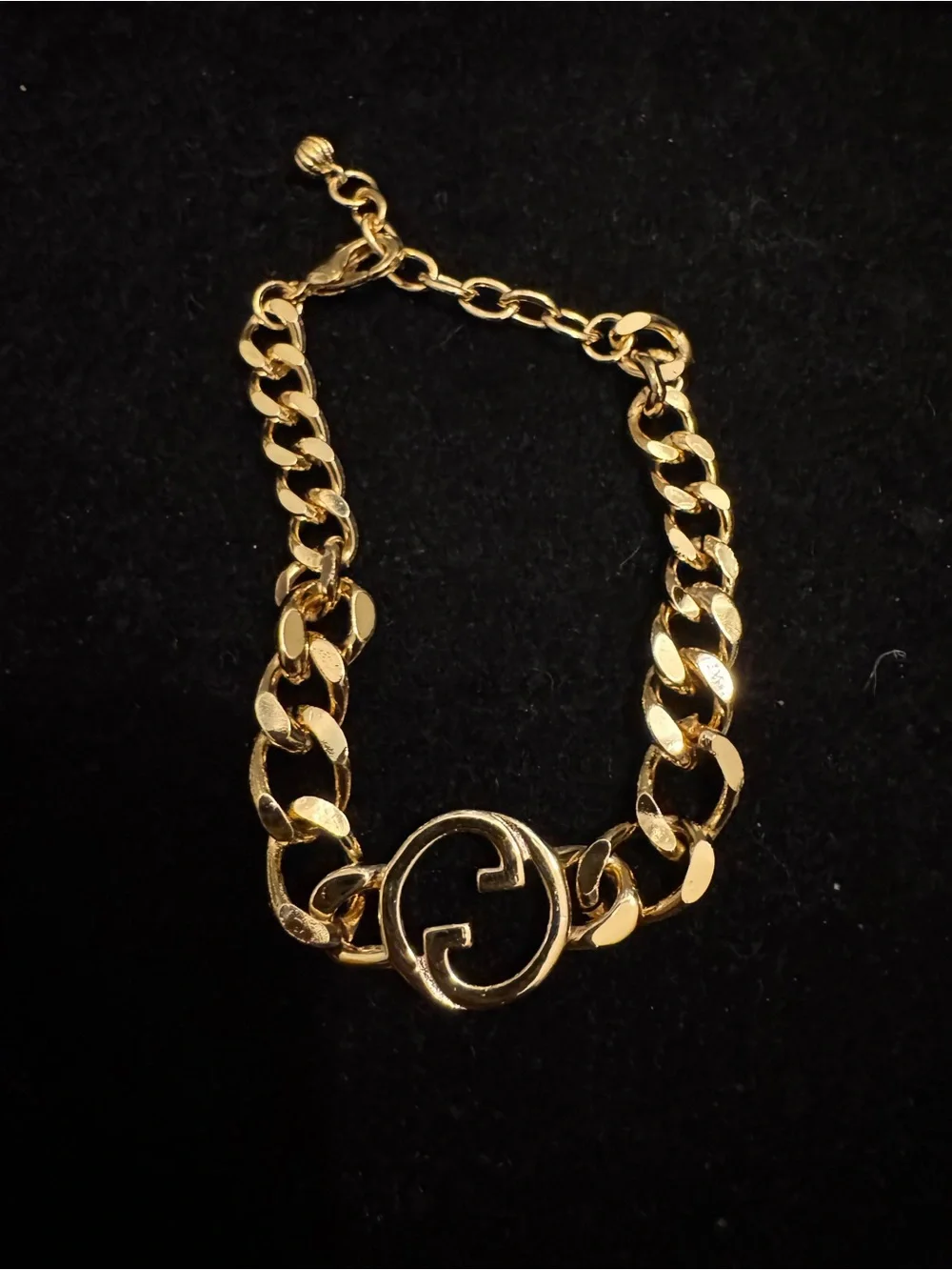 Gucci Gold Chain Marmont Medallion Interlocking Bracelet